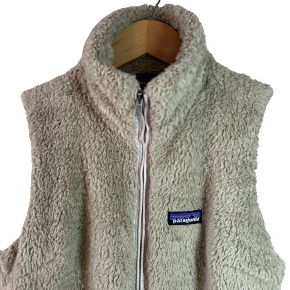 Patagonia Tan Sherpa Fleece Zip Vest Outdoor Casual Layering Women’s Small (S) - Picture 3 of 5